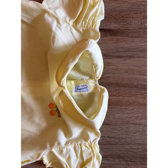 Vintage Toddler Hand Made by Imperial Yellow Collared Bunny Dress Size 3 - Picture 2 of 3